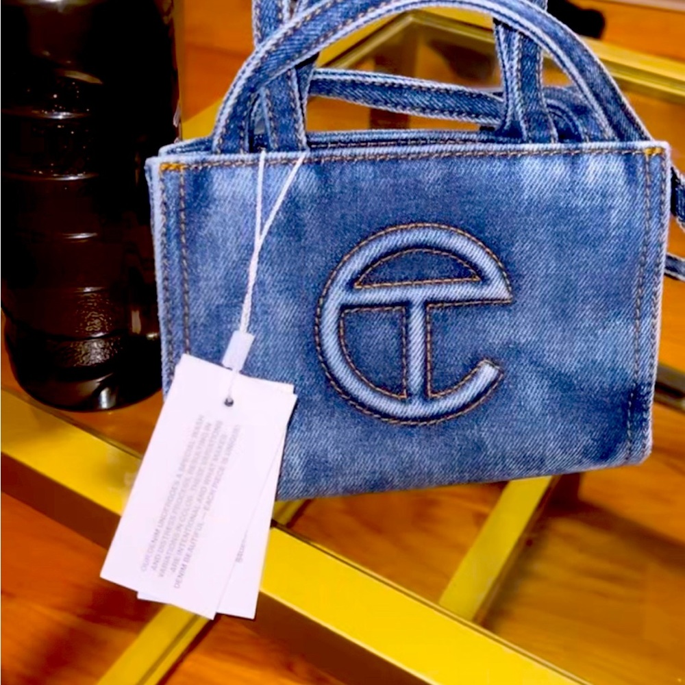 Small denim telfar bag